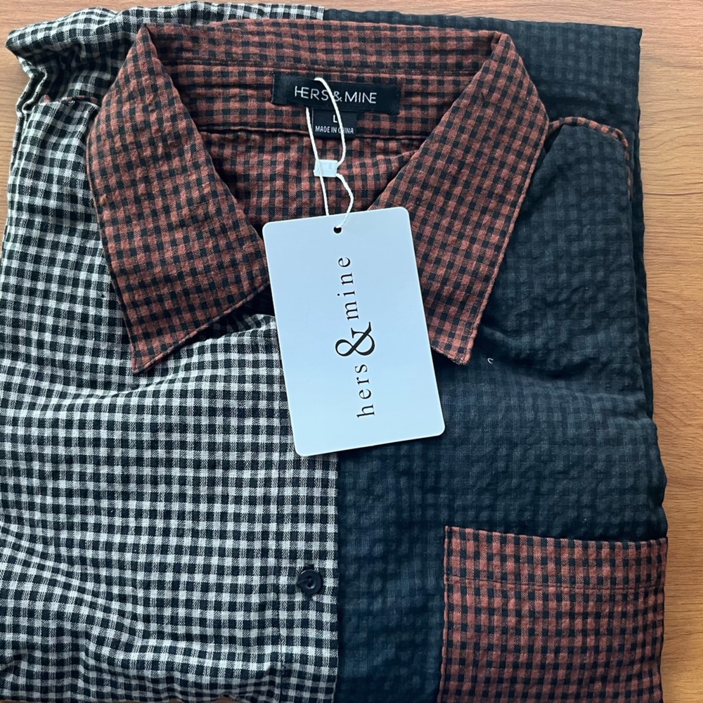 Plaid Collar Tunic Shirt